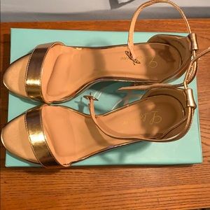 Lorraine rose gold chunky heel